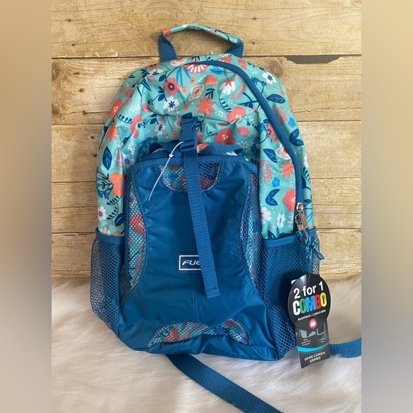 Fuel Lunch Bag & Backpack Bag Combo Floral School New - Picture 1 of 8